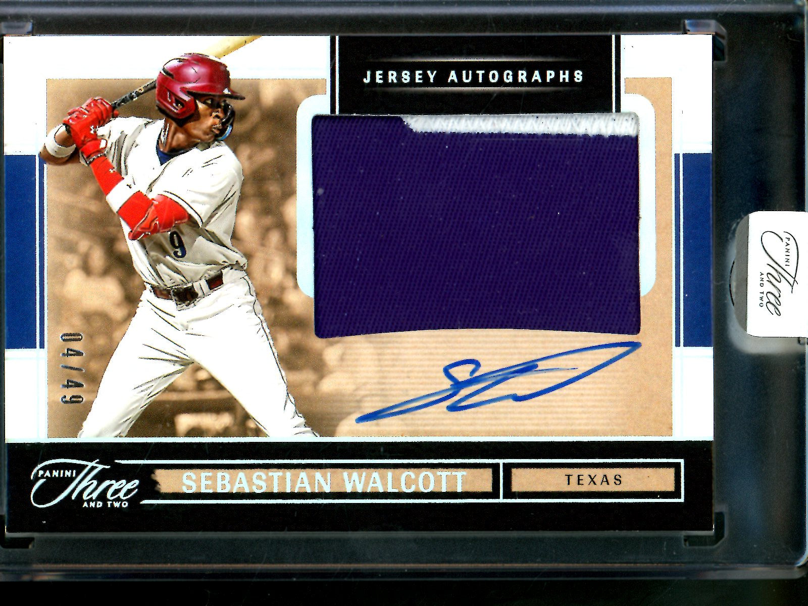 2025 Panini Three and Two Sebastian Walcott Patch Autograph /49 Sealed Rangers