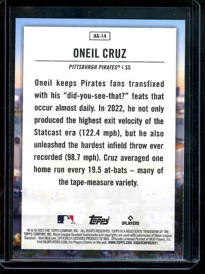 2023 Topps Series 1 Oneil Cruz Home Field Advantage SP Pirates