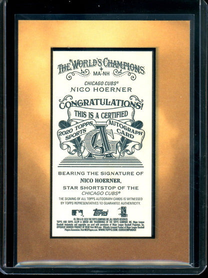 2020 Topps Allen and Ginter Nico Hoerner Framed Rookie Autograph Cubs