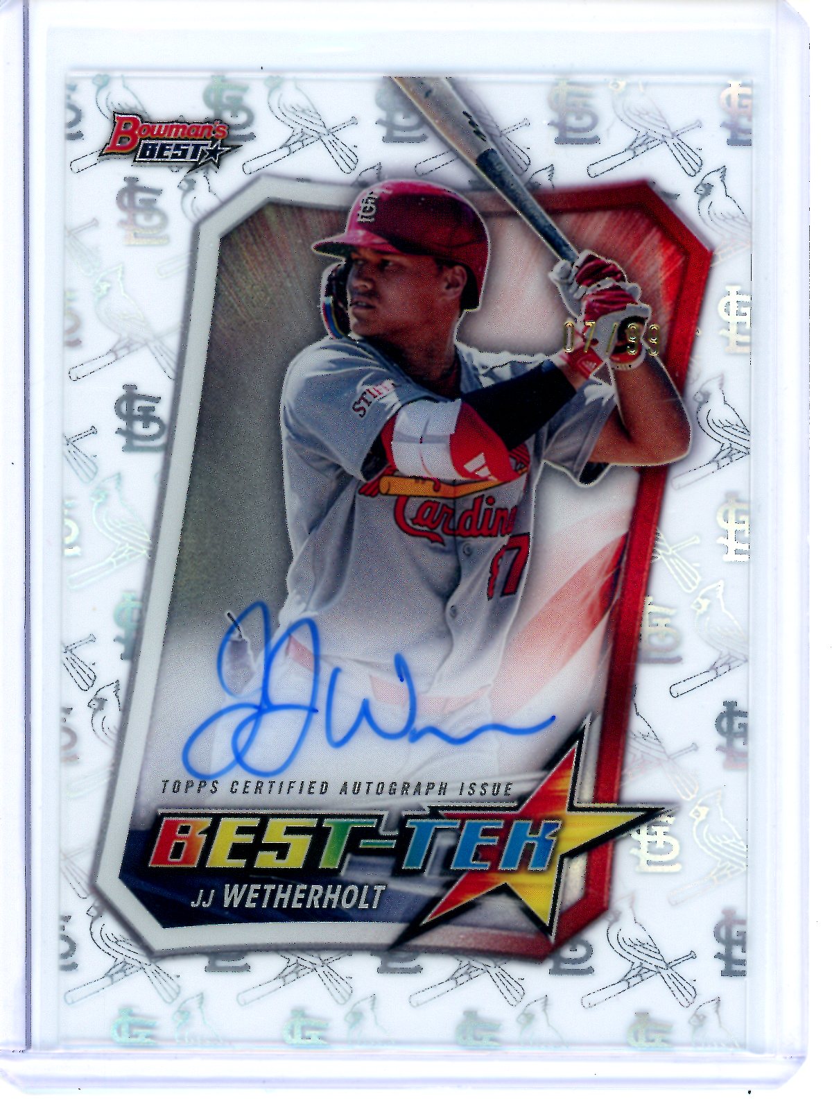 2025 Bowmans Best JJ Wetherholt Best-Tek Autograph /99 Cardinals