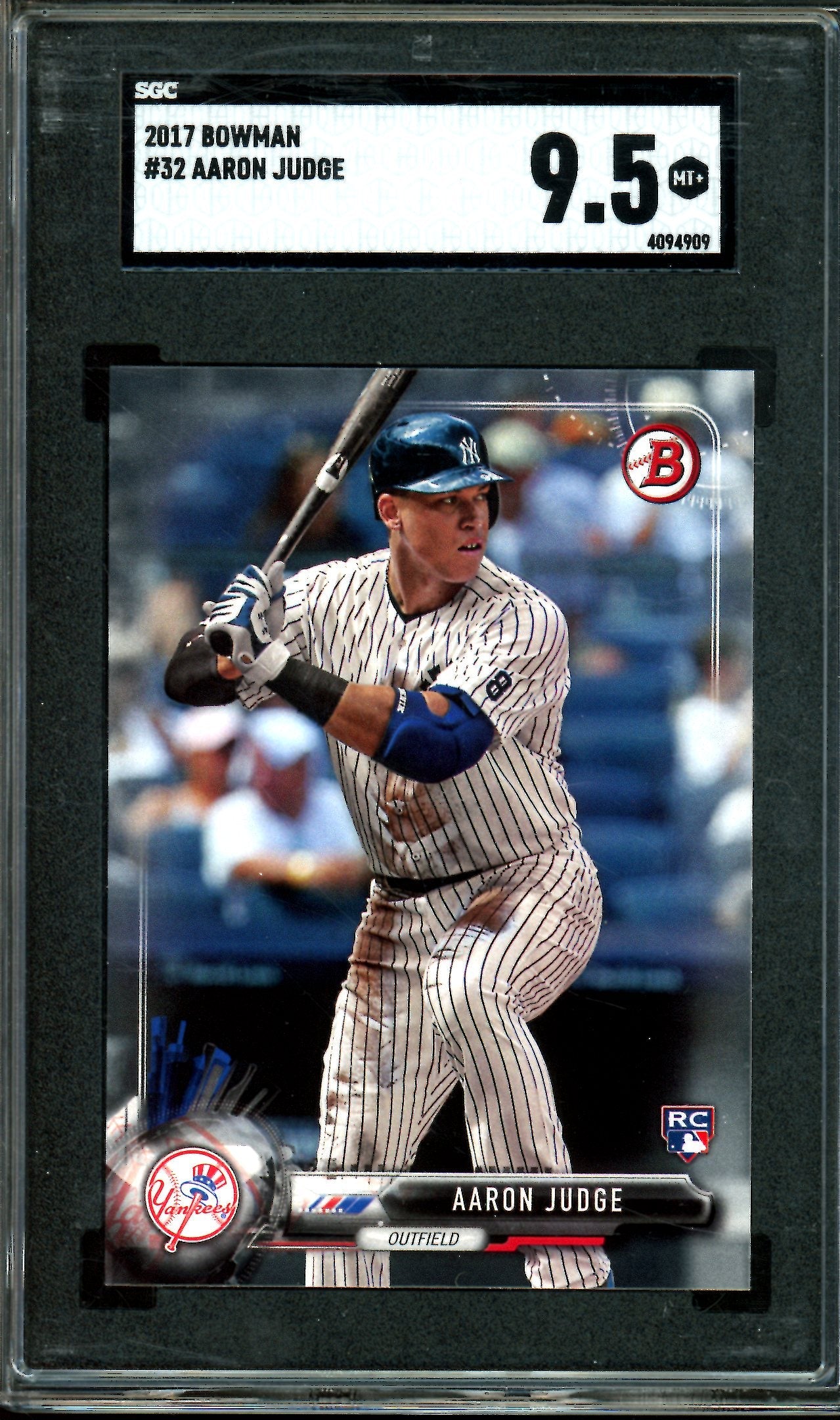 2017 Bowman Aaron Judge Rookie Card #32 SGC 9.5 Yankees