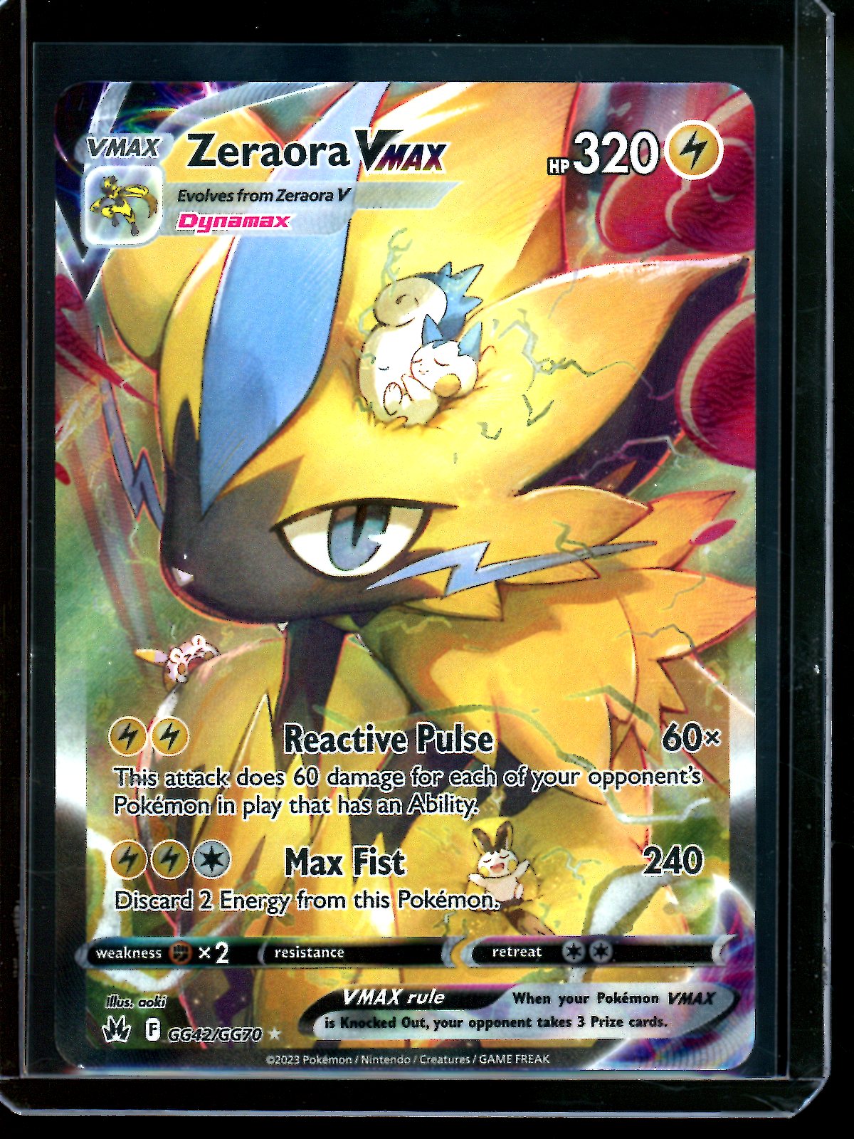 2023 Pokemon Crown Zenith Zeraora VMAX GG42/GG70
