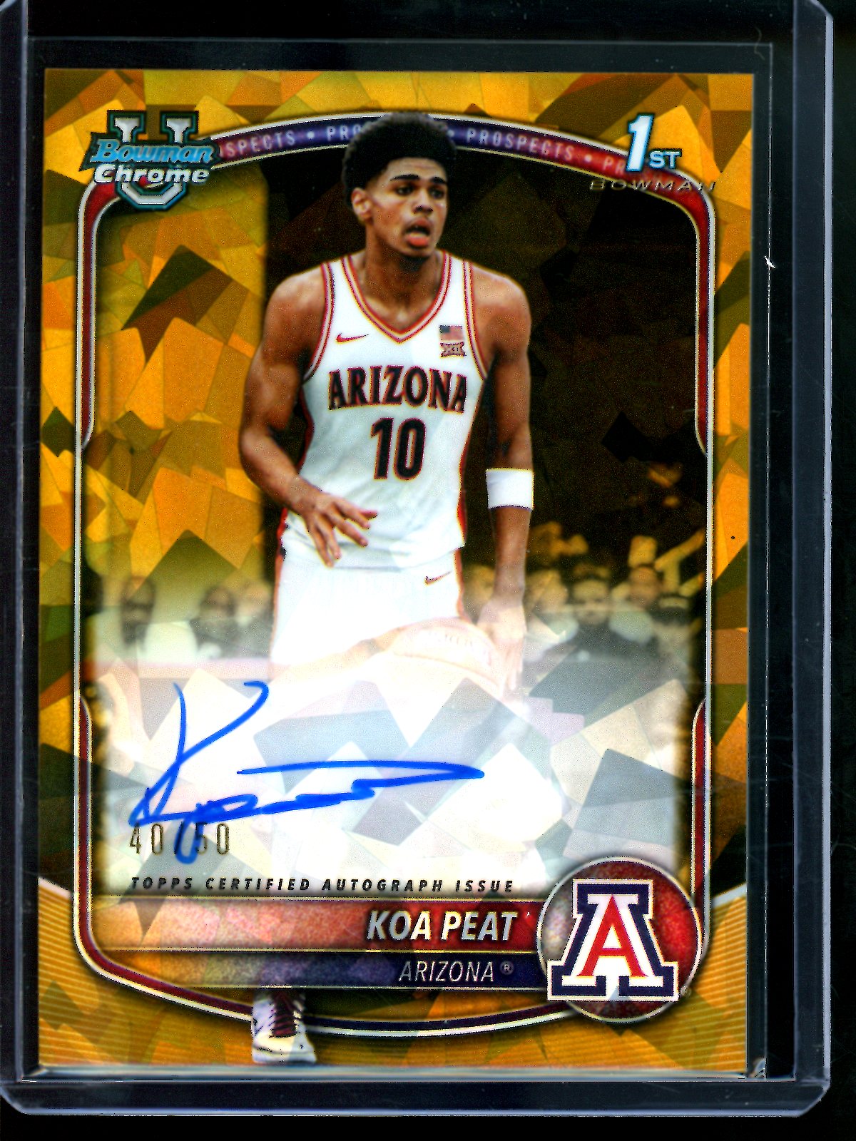 2025 Bowman U Sapphire Koa Peat Gold Refractor Autograph /50 Arizona