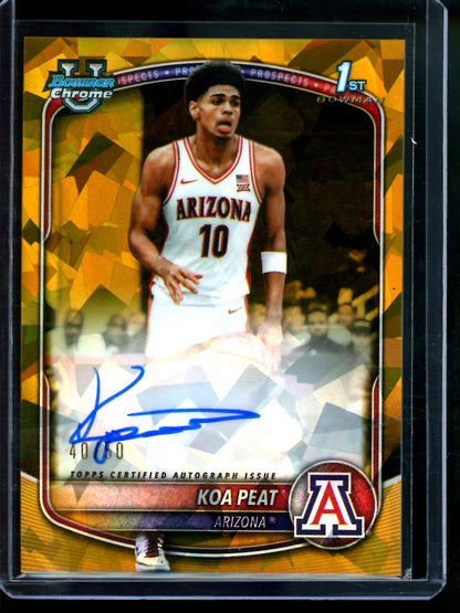 2025 Bowman U Sapphire Koa Peat Gold Refractor Autograph /50 Arizona