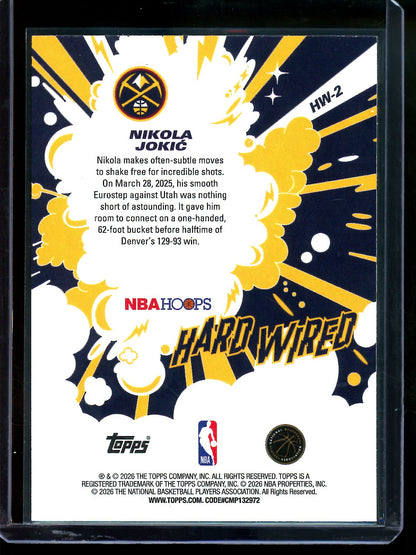 2026 Topps Hoops Nikola Jokic Hard Wired /75 Nuggets