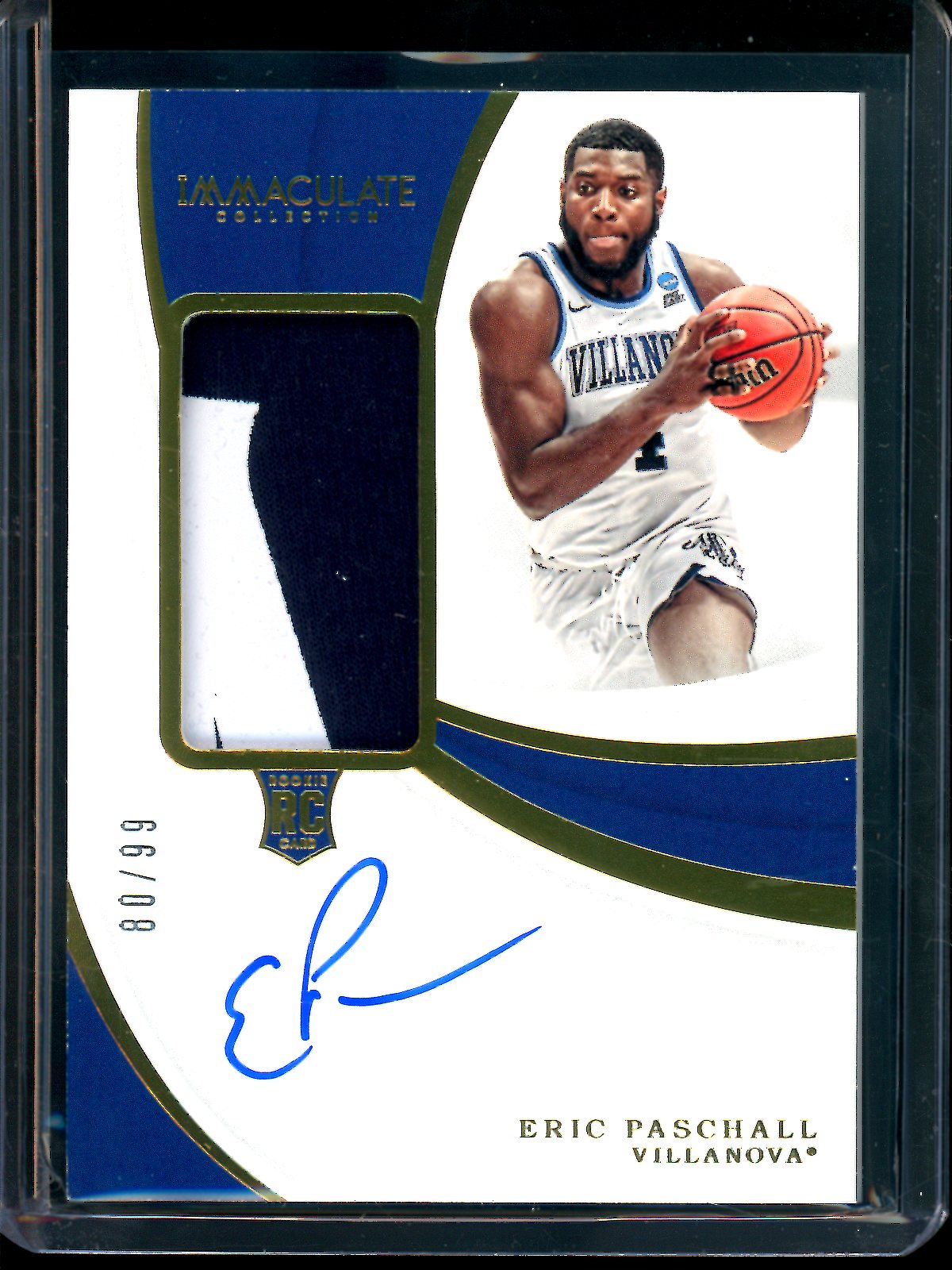 2019 Panini Immaculate Eric Paschall Rookie Patch Autograph /99 Villanova