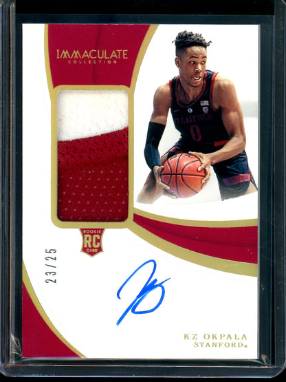 2019 Panini Immaculate KZ Okpala Rookie Patch Autograph /25 Stanford