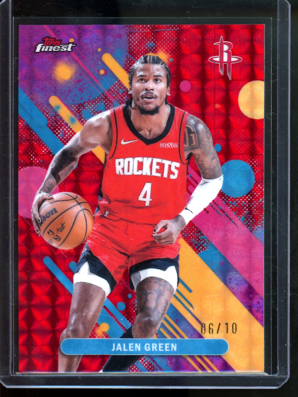 2026 Topps Finest Jalen Green Red Geometric /10 Rockets