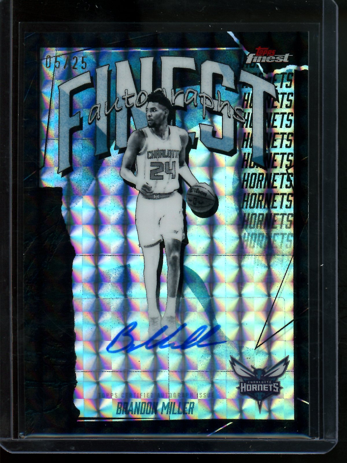 2026 Topps Finest Brandon Miller Black Geometric Autograph /25 Hornets
