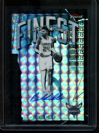 2026 Topps Finest Brandon Miller Black Geometric Autograph /25 Hornets