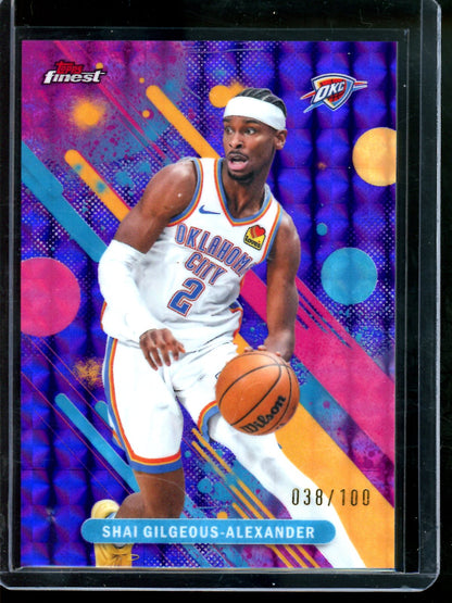 2026 Topps Finest Shai Gilgeous-Alexander Purple Geometric Refractor /100 Thunder