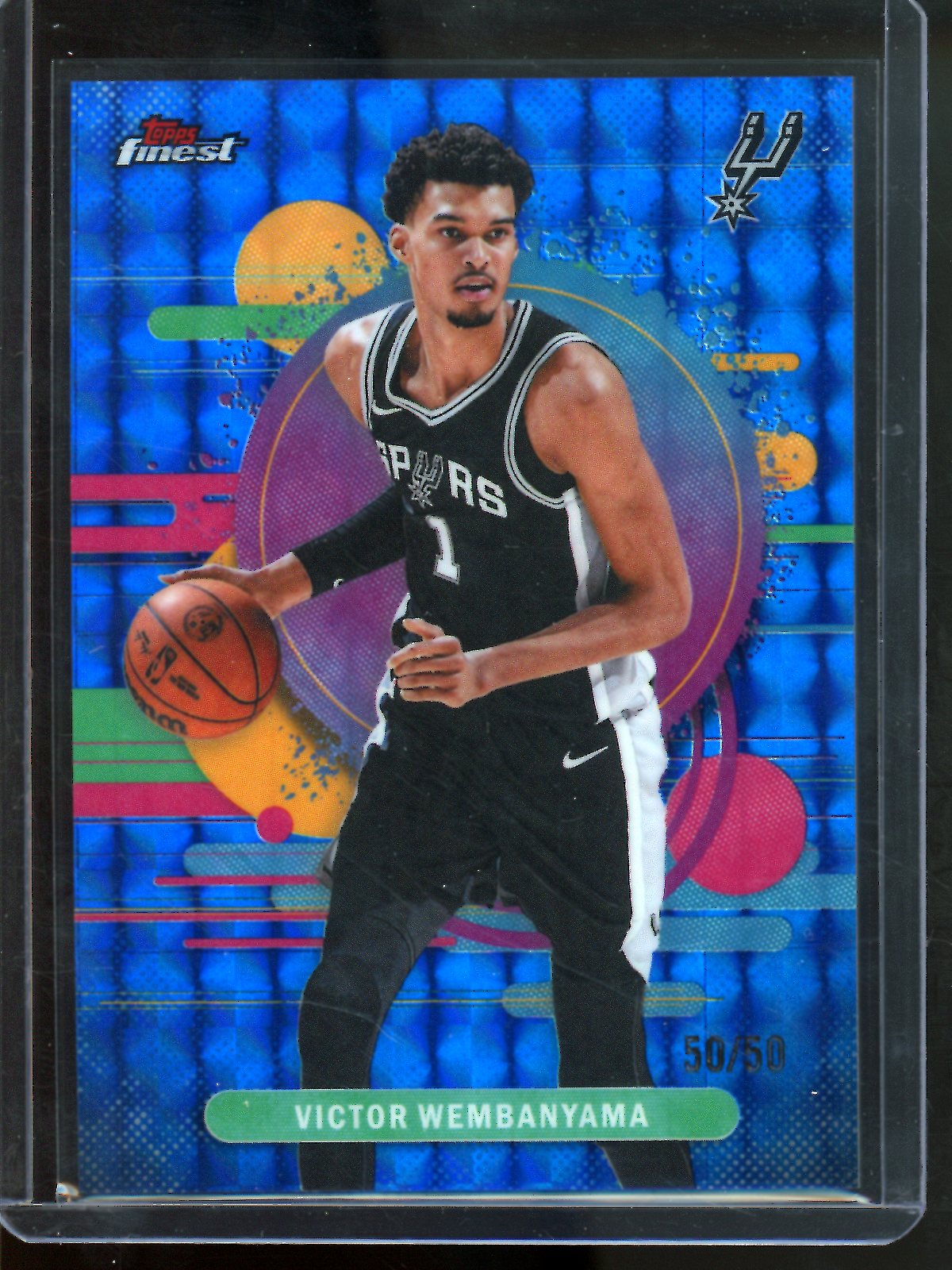 2026 Topps Finest Victor Wembanyama Blue Geometric /50 Spurs