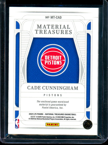2025 Panini National Treasures Cade Cunningham Material Treasures /99 Pistons