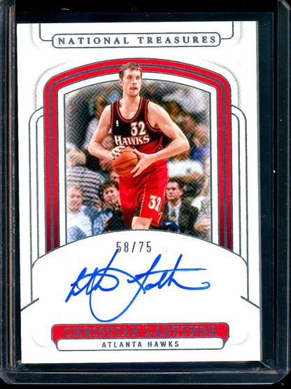 2025 Panini National Treasures Christian Laettner Autograph /75 Hawks