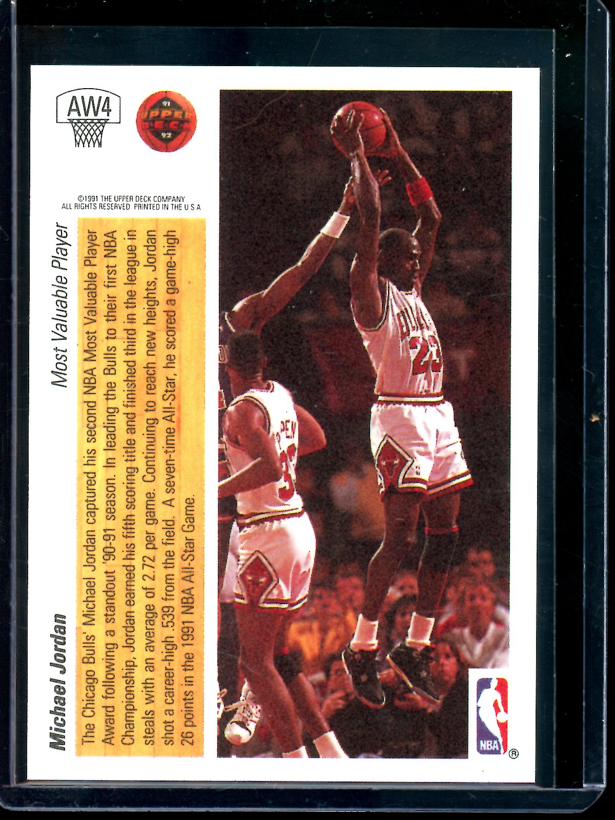 1991 Upper Deck Michael Jordan Hologram #AW4 Bulls