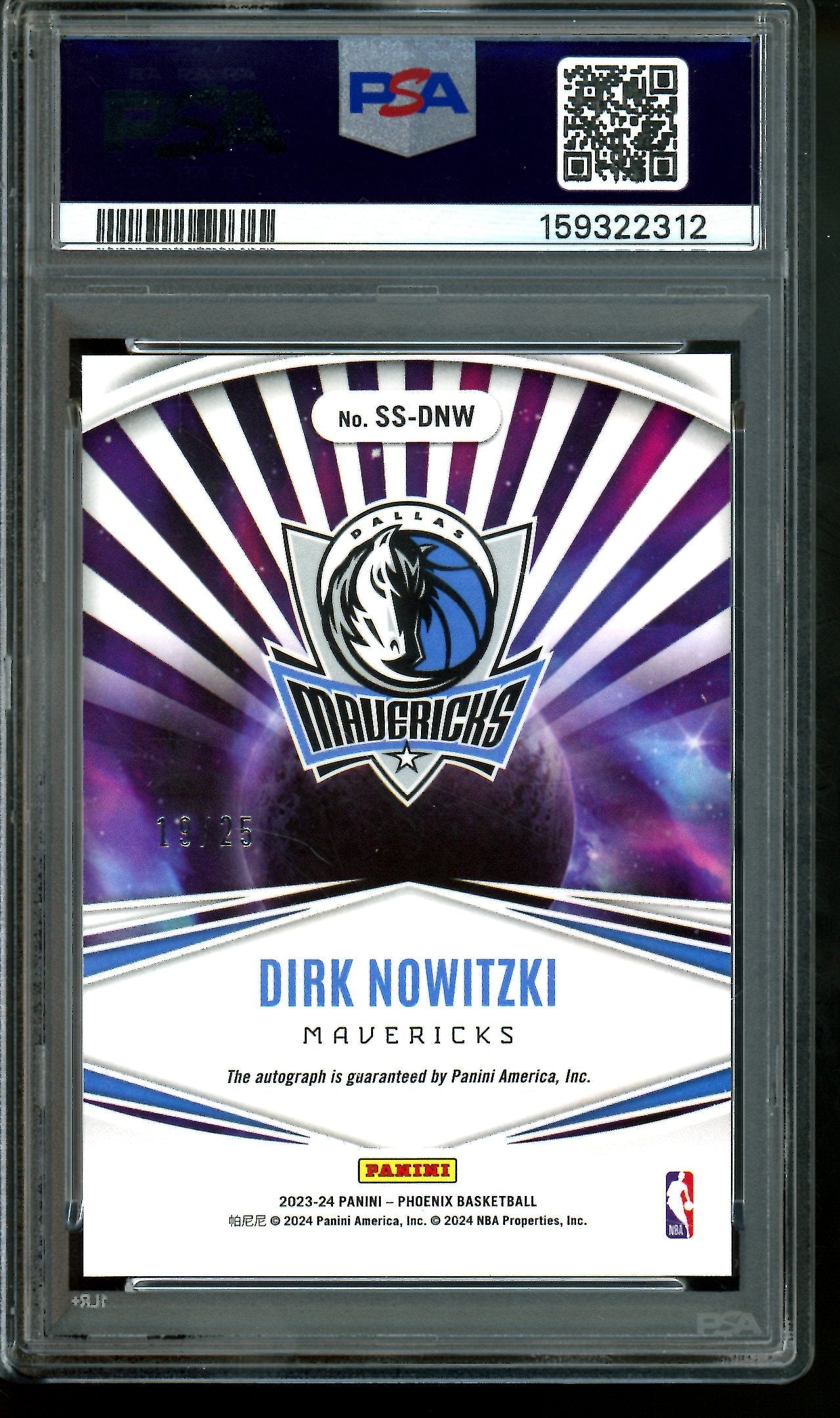 2023 Panini Phoenix Dirk Nowitzki Stellar Signatures Red /25 PSA 10 Mavericks