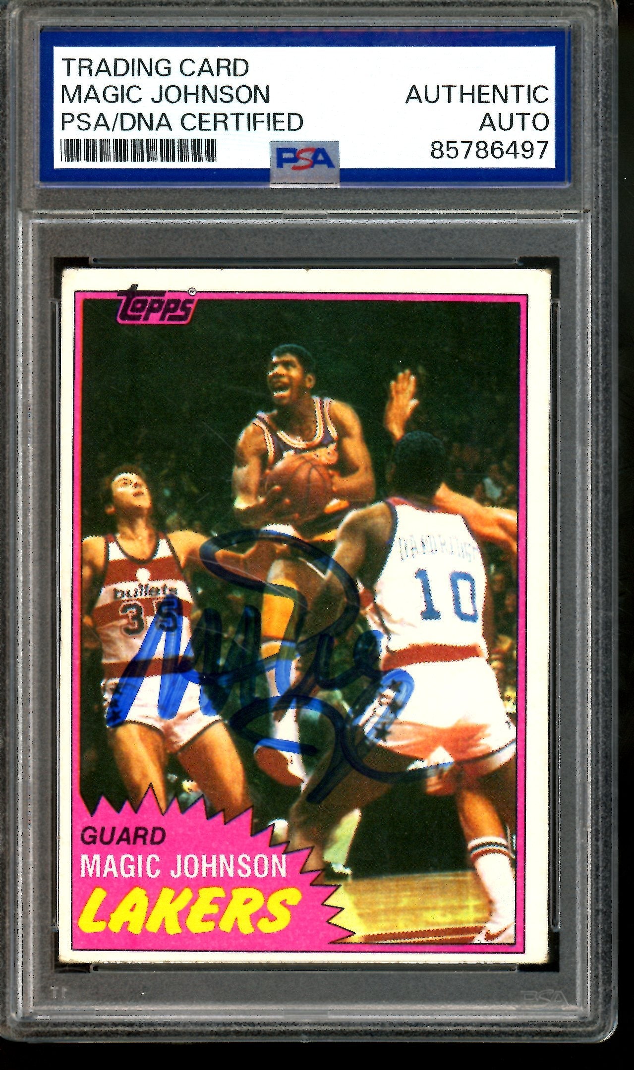 1981 Topps Magic Johnson Autograph PSA Authentic Lakers