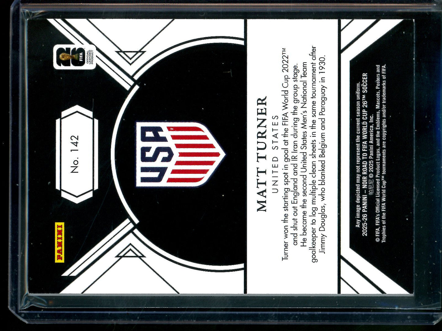 2025 Panini Noir Matt Turner Fifa World Cup /99 USA