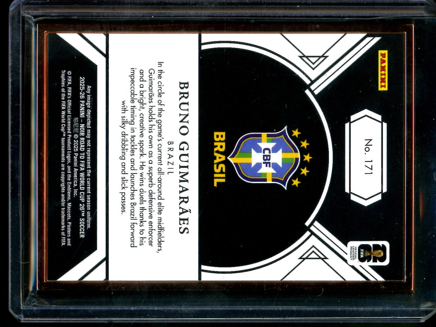 2025 Panini Noir Bruno Guimaraes Framed Road to Fifa World Cup /25 Brazil