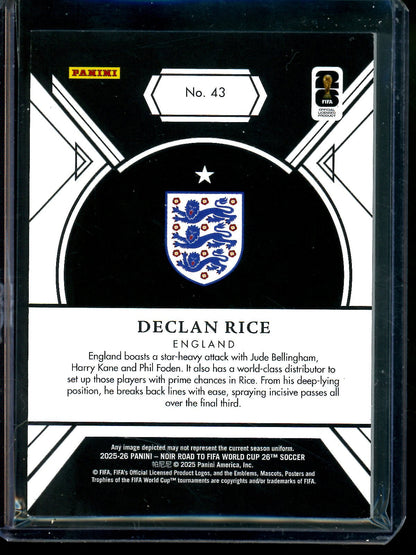 2025 Panini Noir Declan Rice Road to Fifa World Cup /99 England