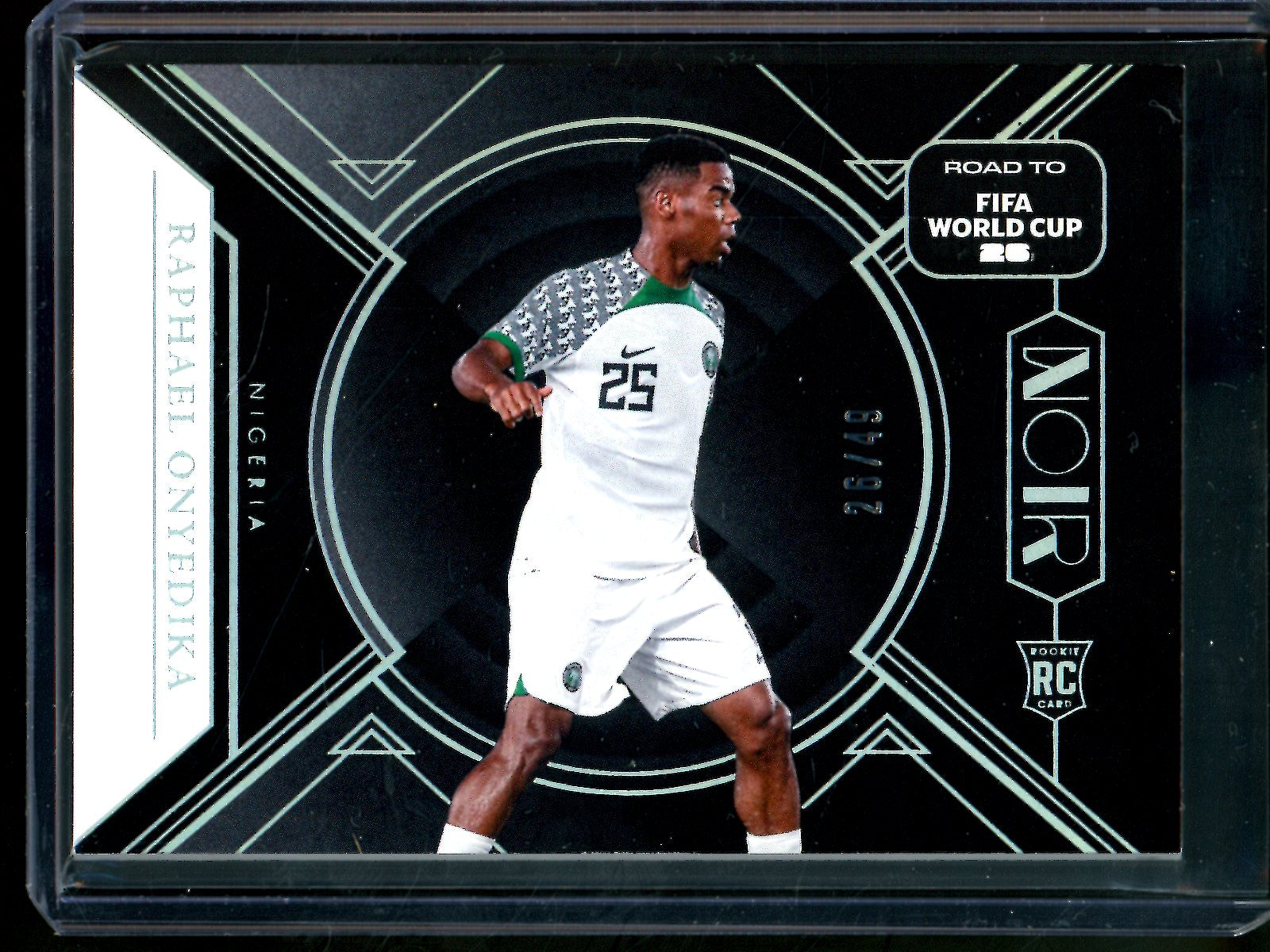2025 Panini Noir Raphael Onyedika Rookie Road to Fifa World Cup /49 Nigeria