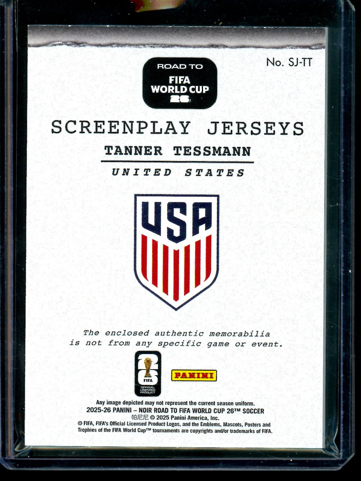 2025 Panini Noir Tanner Tessmann Screenplay Jerseys Relic /70 USA