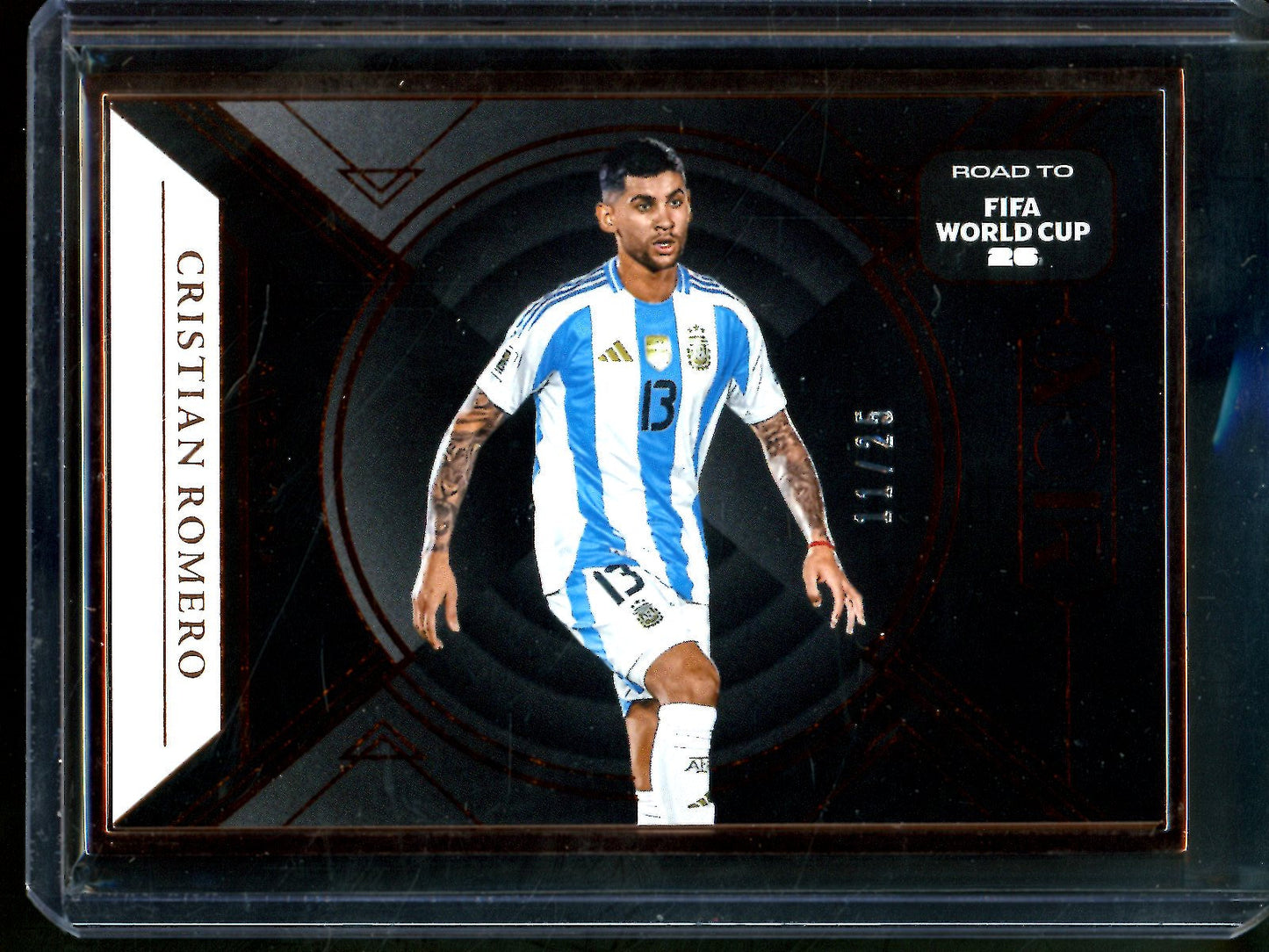 2025 Panini Noir Cristian Romero Road to Fifa World Cup /25 Argentina
