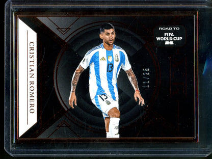 2025 Panini Noir Cristian Romero Road to Fifa World Cup /25 Argentina
