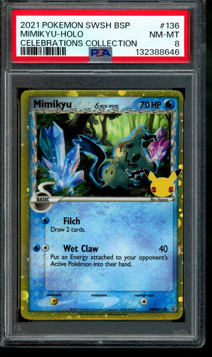 2021 Pokemon Celebrations Mimikyu Holo SWSH136 PSA 8 - Trading Card Market