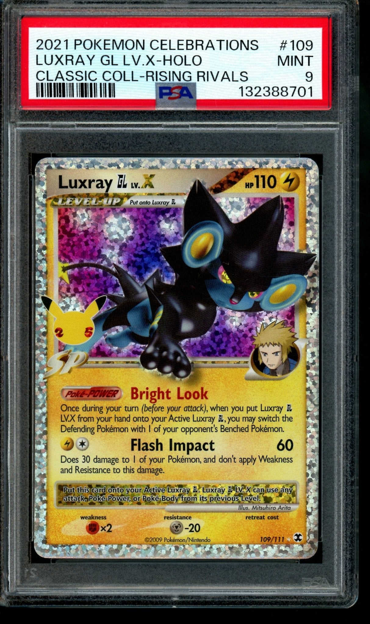 2021 Pokemon Celebrations Luxray GL LV. X Holo Classic Collection Rising Rivals 109 PSA 9 - Trading Card Market