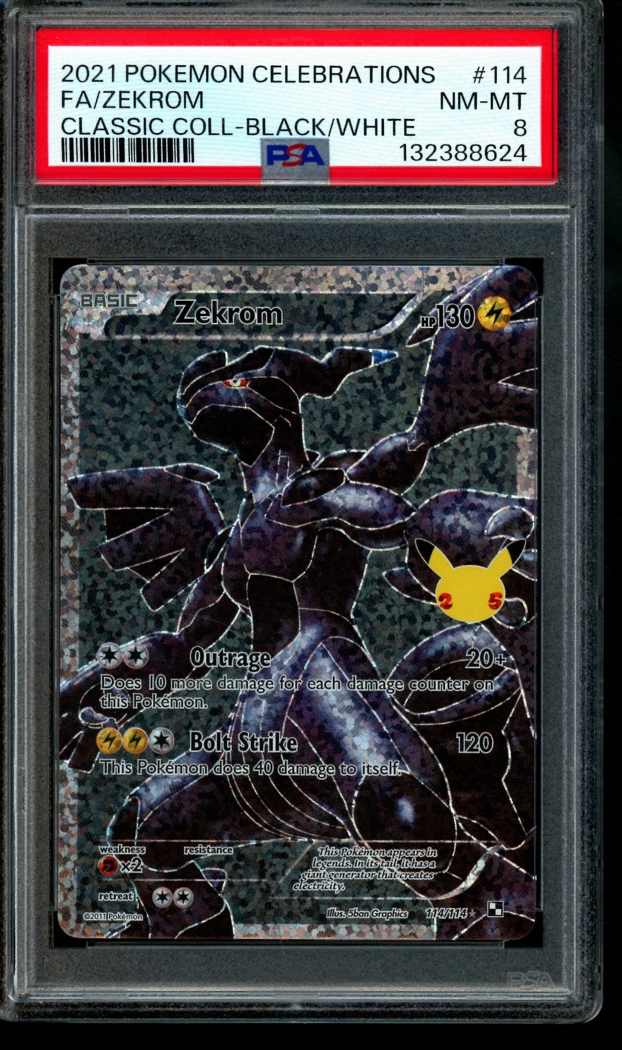 2021 Pokemon Celebrations Zekrom Classic Collection Black/White 114 PSA 8 - Trading Card Market