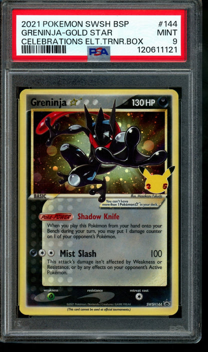 2021 Pokemon Celebrations Greninja Gold Star Elite Trainer Box SWSH144 Promo PSA 9 - Trading Card Market