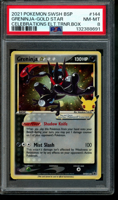2021 Pokemon Celebrations Greninja Gold Star Elite Trainer Box SWSH144 Promo PSA 8 - Trading Card Market