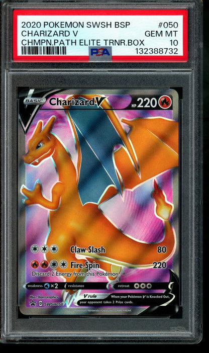 2020 Pokemon Sword and Shield Charizard V Champions Path ETB SWSH050 PSA 10 - Trading Card Market