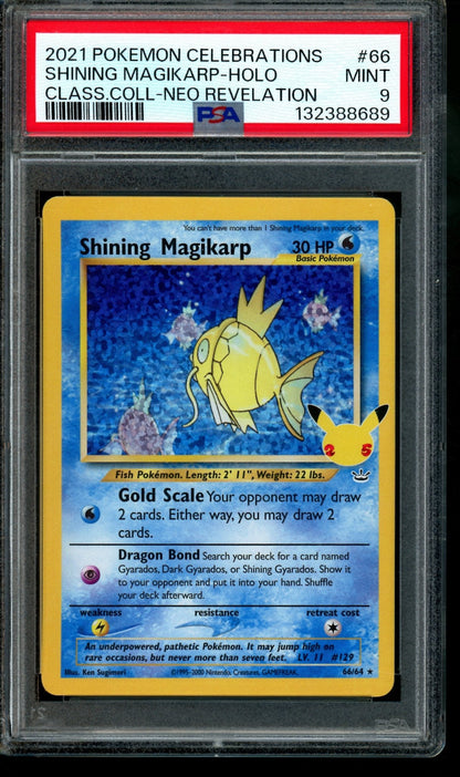 2021 Pokemon Celebrations Shining Magikarp Holo Classic Collection Neo Revelation 66 PSA 9 - Trading Card Market