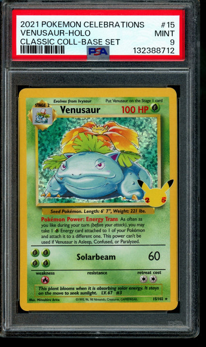 2021 Pokemon Celebrations Venusaur Holo Classic Collection Base Set 15/102 PSA 9 - Trading Card Market