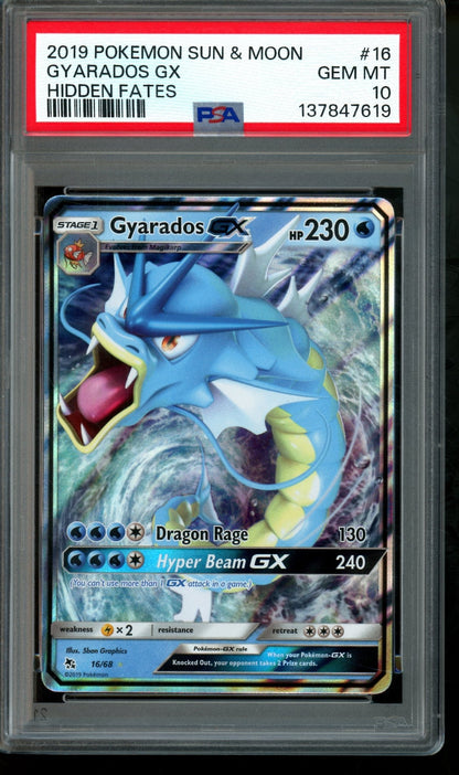 2019 Pokemon Hidden Fates Gyarados Sun and Moon 16/68 PSA 10 - Trading Card Market