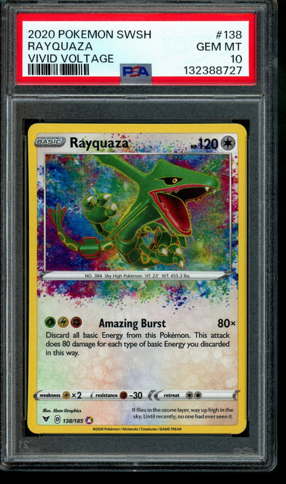 2020 Pokemon Vivid Voltage Rayquaza 138/185 PSA 10 - Trading Card Market