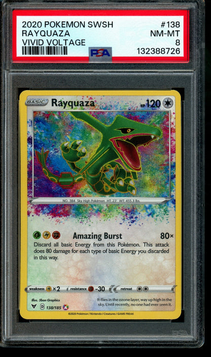 2020 Pokemon Vivid Voltage Rayquaza 138/185 PSA 8 - Trading Card Market