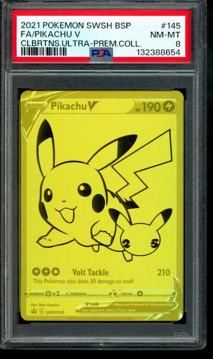 2021 Pokemon Celebrations Pikachu V Ultra Premium Collection SWSH145 Promo PSA 8 - Trading Card Market