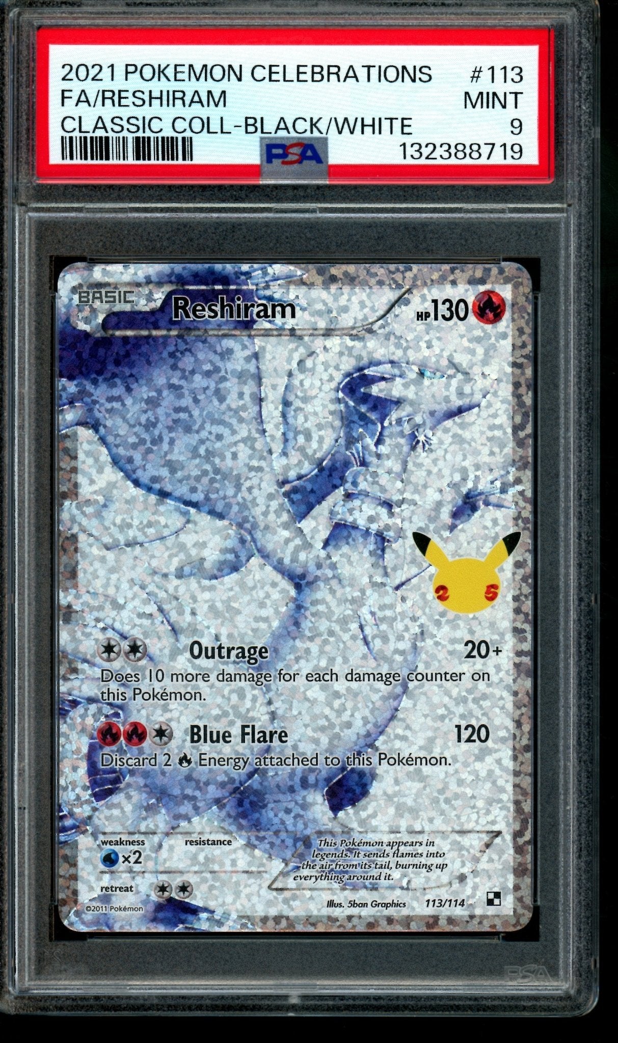 2021 Pokemon Celebrations Reshiram Classic Collection Black/White 113/114 PSA 9 - Trading Card Market