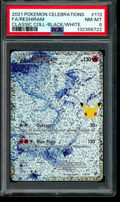 2021 Pokemon Celebrations Reshiram Classic Collection Black/White 113/114 PSA 8 - Trading Card Market