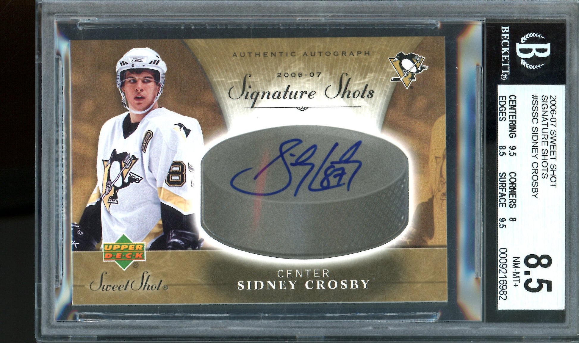 2006 Upper Deck Sweet Shot Sidney Crosby Signature Shots Autograph BGS 8.5 Penguins