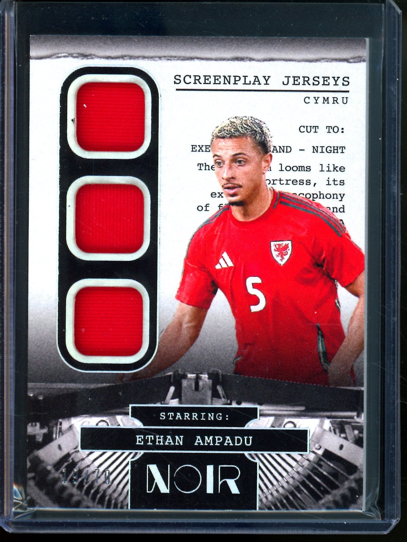 2025 Panini Noir Ethan Ampadu Screenplay Jerseys Relic /70 #SJ-EA Cymru