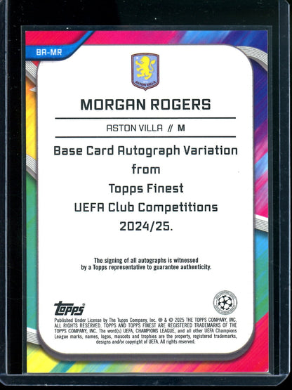 2025 Topps Finest Morgan Rogers Gold Refractor Autograph /50 #BA-MR Aston Villa