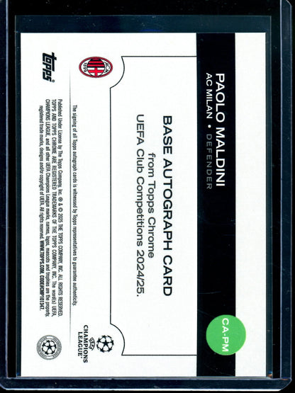 2025 Topps Chrome Paolo Maldini Purple Refractor Autograph /75 AC Milan