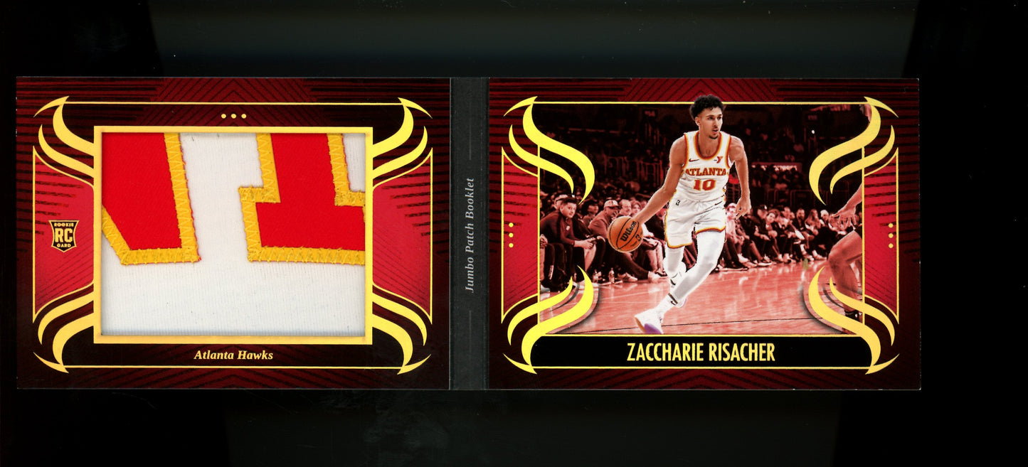 2024 Panini Silhouette Zaccharie Risacher Jumbo Rookie Patch Booklet /10 Hawks