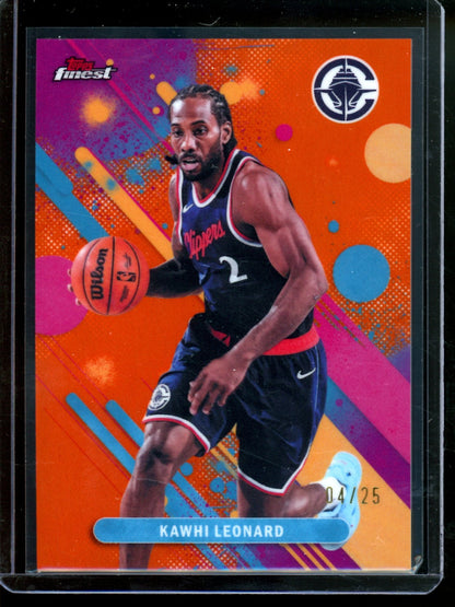 2026 Topps Finest Kawhi Leonard Orange Refractor /25 Raptors / Clippers