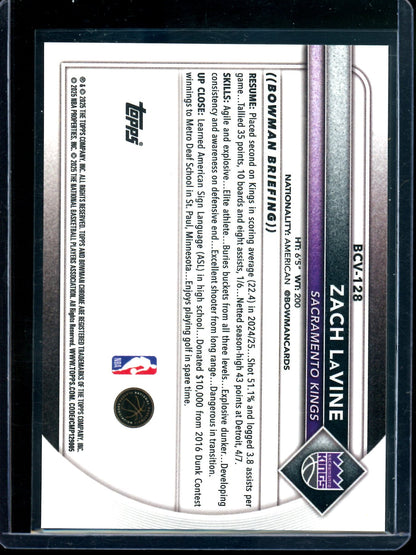 2025 Chrome Zach Lavine Rose Gold Refractor /15 Kings