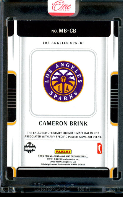 2025 Panini One and One Cameron Brink Jersey Relic /49 Sealed Sparks